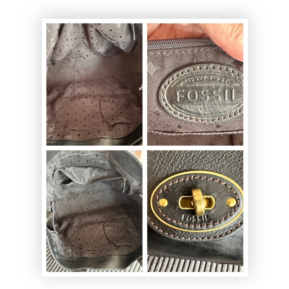 Fossil Vintage Reissu Black Leather Weekender - Picture 14 of 15